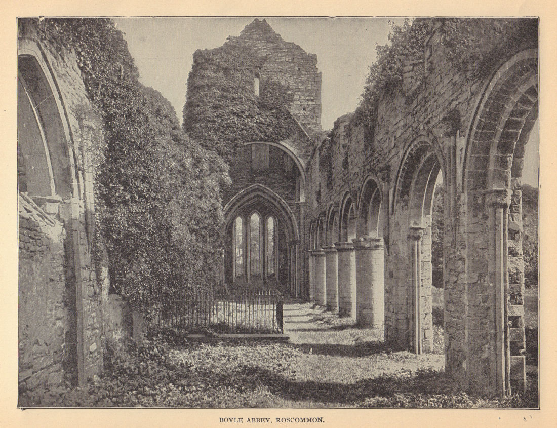Boyle Abbey, Roscommon. Ireland 1905 old antique vintage print picture
